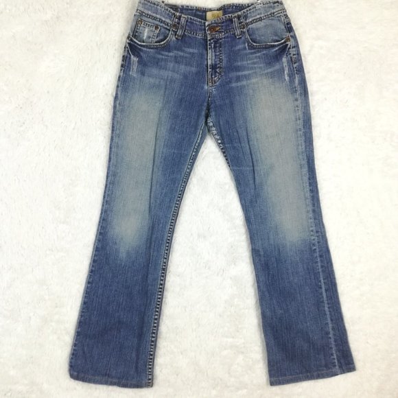 BKE Womens Jeans Wendi Boot Cut Blue Denim Distressed Medium Wash Stretch 28 - Picture 1 of 13
